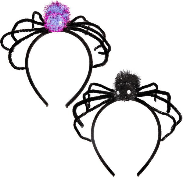 IC 2Pack Halloween Dräkt Spider Pannband Skrämma Spider Dress Up Lilla+Sort