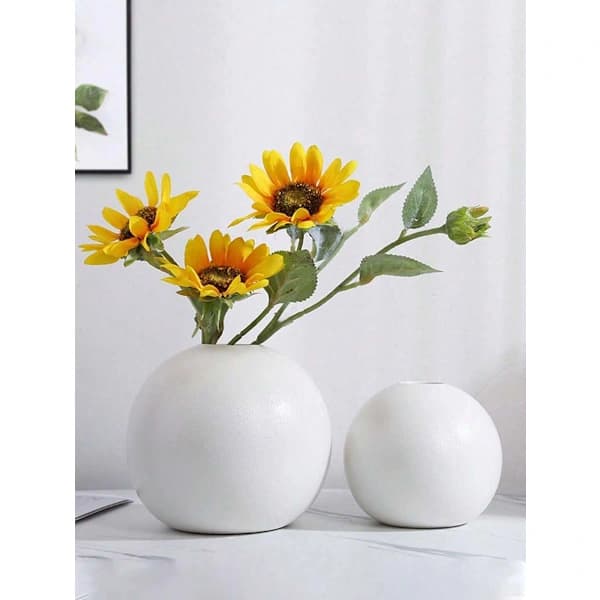 Rund Vas Prydnad Ins Nordisk Rund Vas Modern Enkel Rund Vas Vit S White S