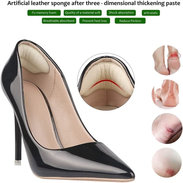 Hælgrep Innlegg 6 par hælputer Forhindrer ubehagelig Pale Apricot+black 6 Par
