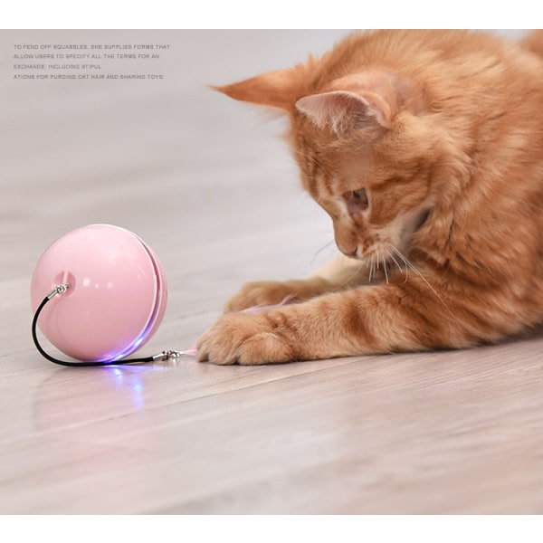 IC Pet Kattelegetøj LED Lysende Sjov Kattebold Smart USB-opladning Sjov Kattelegetøj Elektrisk Bold (Ny Pink)