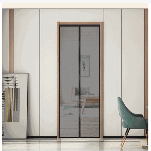 Myggnætsdør 80x200 cm Magnetisk Myggnætsgardin Sort