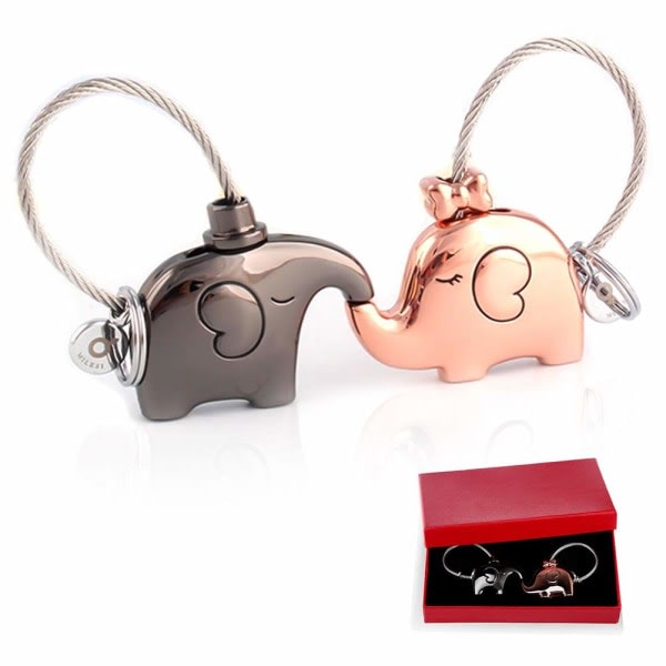 Lykkelige Elefant Opal Rhinestone Belagte Nøgleringe Dame Bil Taske IC
