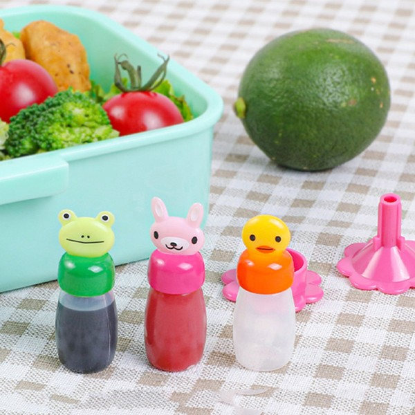 4 kpl Mini-maustepullo Mini-säiliö Lovely Frog Ankka Pullot Bento-lounaslaatikkoon Keittiön säilytysastia Tarvikkeet