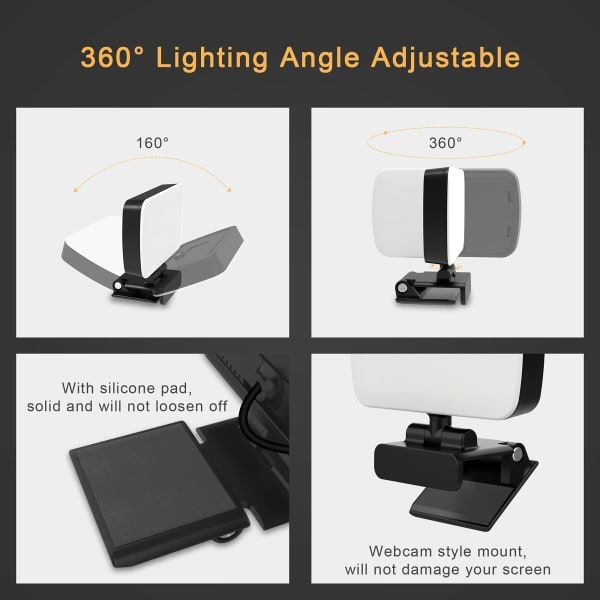 IC Videokonferansebelysningssett, lite zoomlys med 3 lys