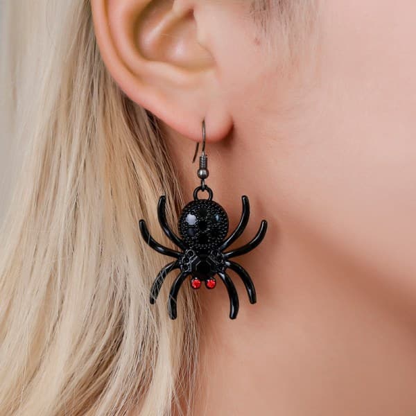 Halloween-øredobber, anheng for kvinner, risperler julesmykkegaver, halloweengaver, edderkopp