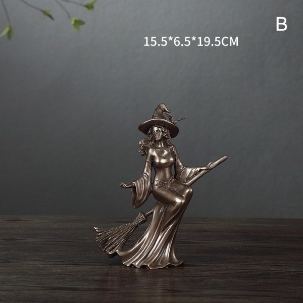 Häxfigur i Harts - Kreativt Hantverk, Staty, Retro, Vinskåpsinredning, Hem, Vardagsrum, Kontorsdekoration A