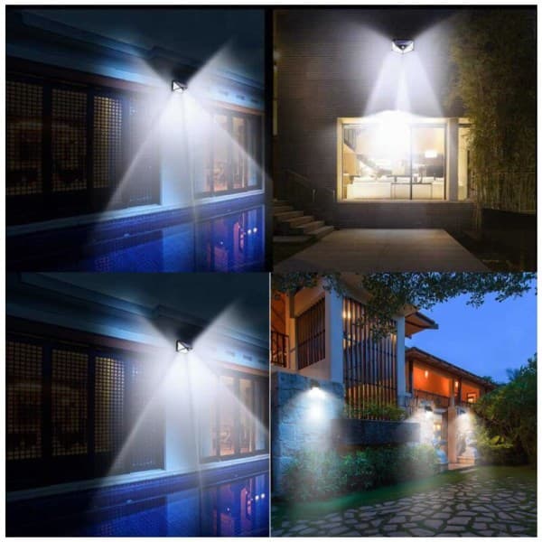 IC Latautuva aurinkopaneeli ulkoseinävalaisin (1 kpl, 100 LED kolme toimintoa