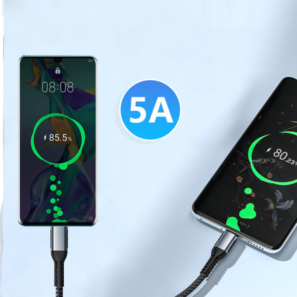 IC PD100W Nopea Lataus 5A Datakaapeli C - C Kaksois-TYPE-C E-merkinnällä 0.5M