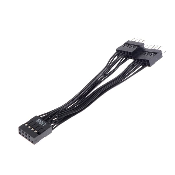 IC 1st dator moderkort USB förlängningskabel 9 stift 1 hona till Svart one size