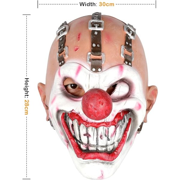 IC Klovnemaske Skremmende Demon Killer Mask Skremmende Halloween Skrekk Maskerade Evil Cosplay Fest Kostyme Tilbehør Full Head Latex Rekvisitter