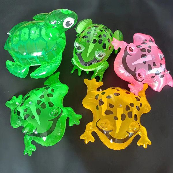 IC Glowing uppblåsbar grön studsande groda Padda Ballong Jungle Anima 9