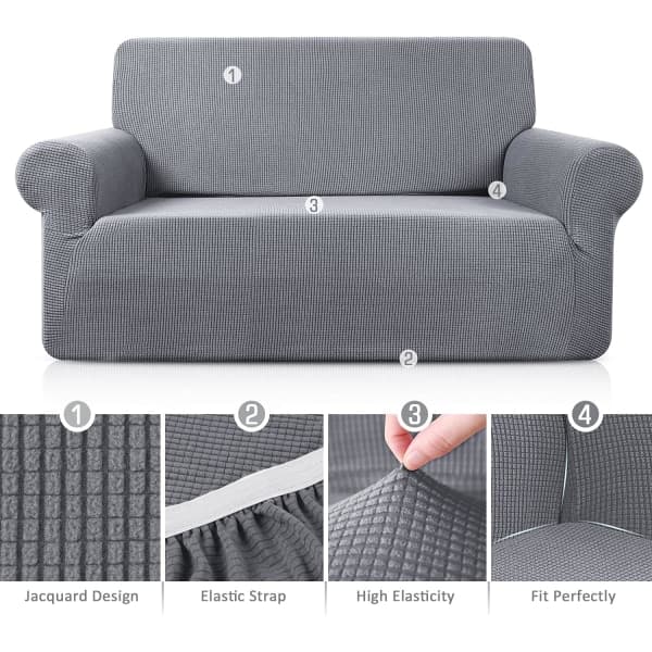 IC 1 Stykk Jacquard Stretch Trekk Stretch Trekk Sofa