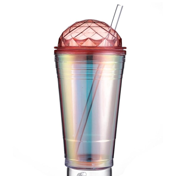 IC 560 ml Kuppel Kold Vand Kop, Drikkekop, Dobbeltlags Plast Farve Diamant Laser Vandkop