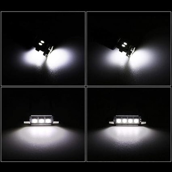 IC LED-pærer 6000-8000K 12V Pærer Hvide Mini Indvendige Lys Bil Nummerplade Lys Sæt 21 Dele