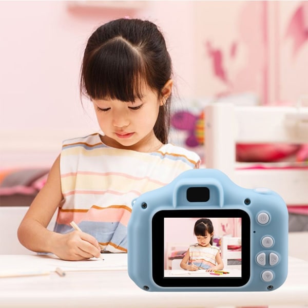 IC x2 HD Digitaalikamera lapsille Kannettava SLR-kamera Lasten syntymäpäivälahja (1 kpl sininen)