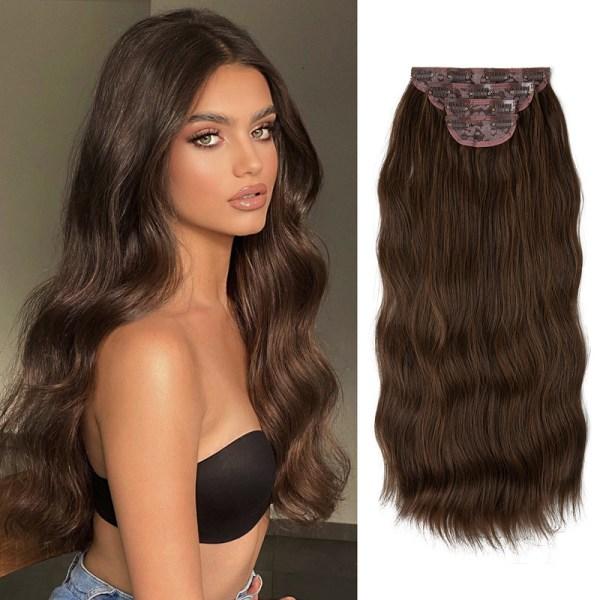 IC Clip-In Extensions 22 tommer sett med 4 krøllete bølger Parykk for kvinner