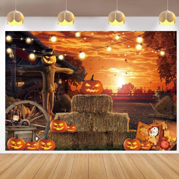 IC Pelottava Halloween-taustakuva valokuvausta varten 7x5FT Halloween-illallisen taustakuva juhliin Synkkä Paholainen Kurpitsa Pelätin Taustakuva Pelottava painajainen