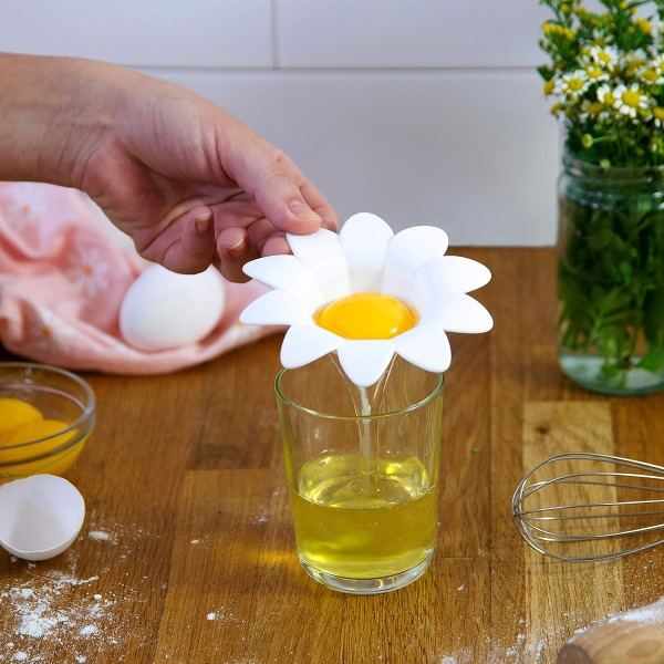 IC Æggedeler i Plast, Æggehvide- og Æggeblommedeler, Køkkenredskaber, Bageudstyr, Æggeseparator, Sød Blomsterdesign