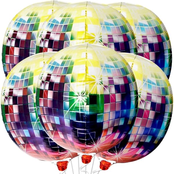 IC Stora discoballonger - 22 tum, förpackning om 6 | Discoballonger, 80-talsfestdekorationer | Neonballonger, discofestdekorationer