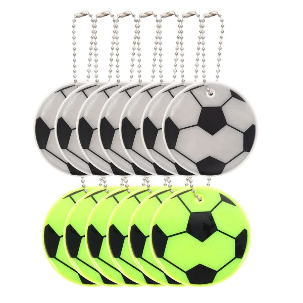 12 st reflekterande fotboll hängande dekor ryggsäck charms skolväska hängande prydnad（6x6cm，assorterad färg） IC