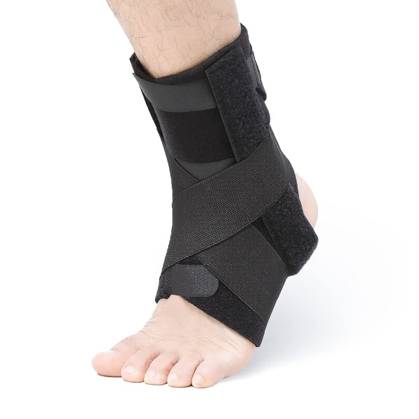 IC Fotledsstöd, justerbart andningsbart fotledsstöd för stukade fotled, sportskador, elastisk och bekväm fotledsstabilisator för kvinnor och män