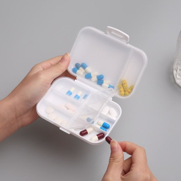 Medicinbox / Dosett / Annostelupilleri Lääkepurkki 8 Lokeroa PUNAINEN