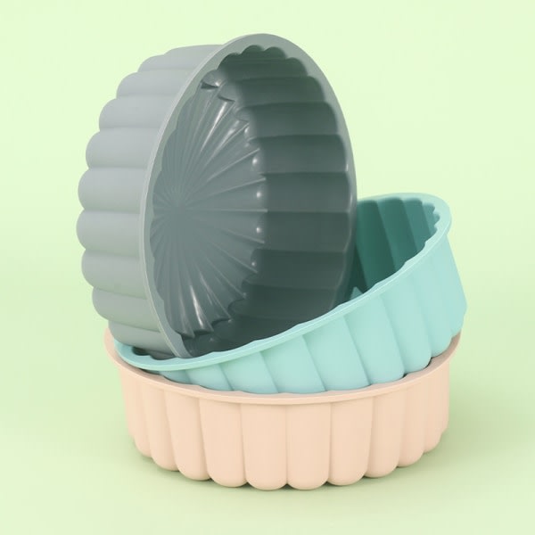 IC 8/10 i Rund Kage Silikon Form Cupcake Case DIY Bake Lake blue S