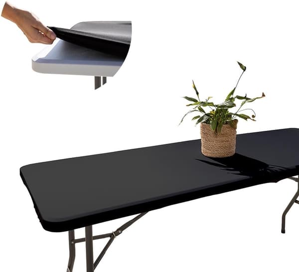 Svart - rektangulär - elastisk - alle - anledninger - Festduk - Bursdagsfestdekorasjon - 183 - 76 - cm - Hageduk