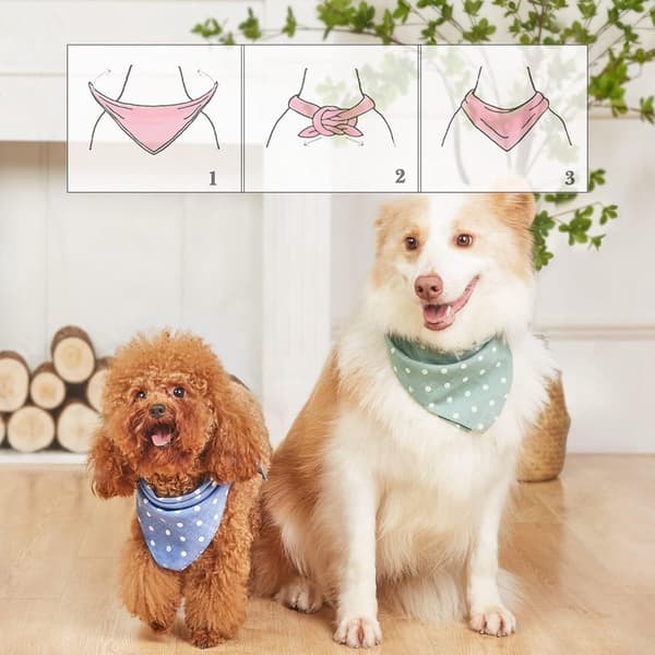 4-pack - Dog Bandana - Soft - Breathable - Adjustable - Accessories - Machine Washable - Tumble Dry - Safe - Dogs