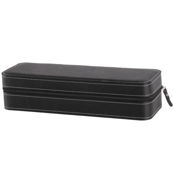 IC 6 Fack Klockbox med Dragkedja Organizer Läder Smycken Klockbox