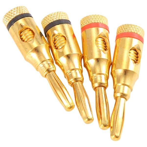 4 X Mm Banankontakter för Högtalarkabelanslutningar / Guldpläterade