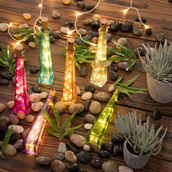 10 Vinflaska Ljus String Fairy Light Festival Fest Bröllop Dekoration Kork Koppartråd String LED Garland Jul LED-lampa