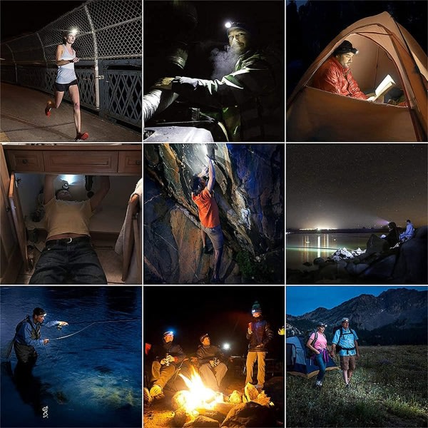 IC Camping pandelampe, udendørsudstyr, fiske pandelampe, minearbejderlampe sort