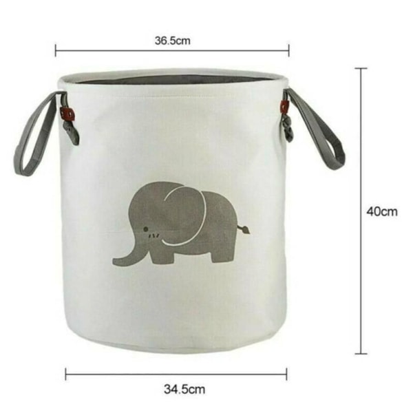 IC Tvättkorg Tvättkorg Tvättväska Korg for barn Tvättkista Leksakslåda Grå elefant