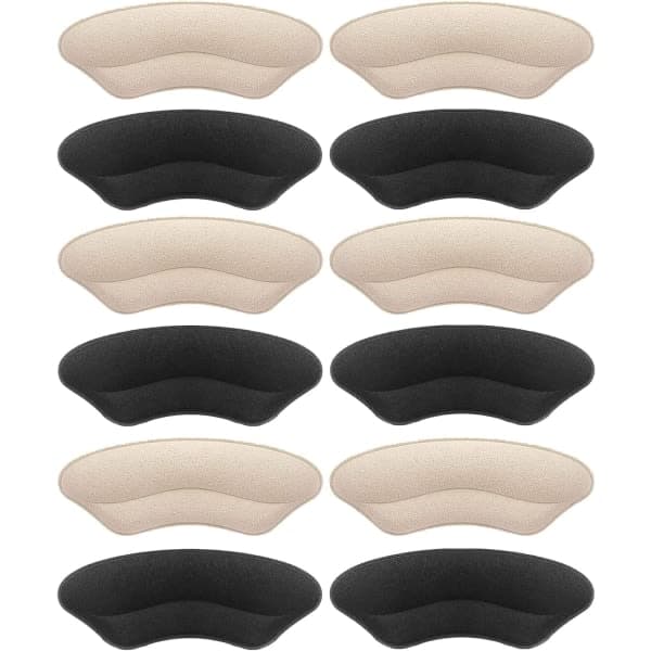 Hælgrep Innlegg 6 par hælputer Forhindrer ubehagelig Pale Apricot+black 6 Par