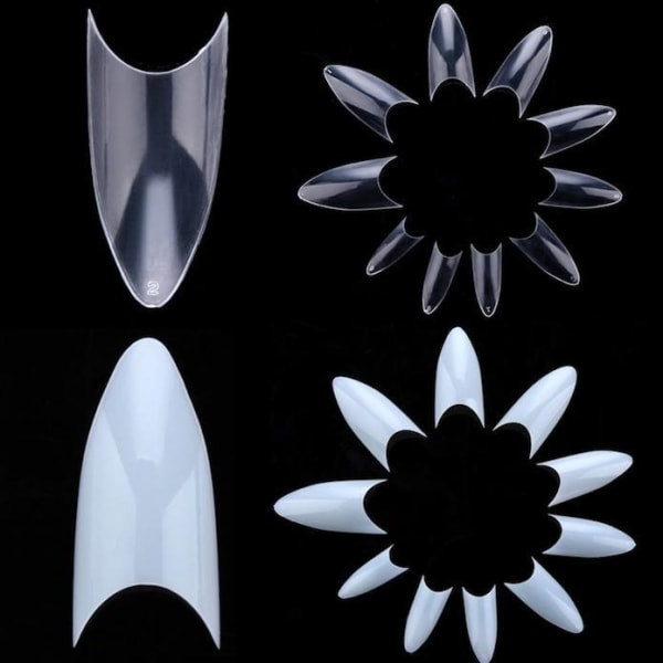 500 st Stiletto Nagelspetsar Lösnaglar Nagelspetsar Clear