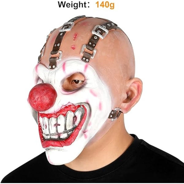 IC Clownmask Skrämmande Demon Killer Mask Skrämmande Halloween Skräck Maskerad Evil Cosplay Fest Kostym Tillbehör Full Head Latex rekvisita