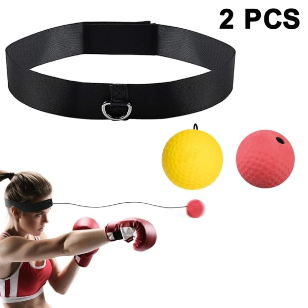 IC Reflexboll – Mjuk Multilayer Premium Pannband Boxningsboll – Reflex Speed ​​​​Ball – Hand Eye Coordination Training-Gul