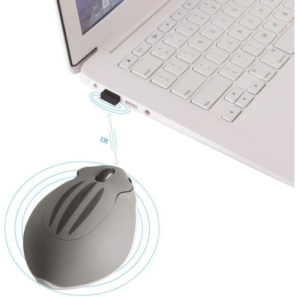 Trådlös mus Söt hamsterformad tietokonemus 1200DPI Mindre ljud Bärbar USB -mus Trådlös mus för PC Bärbar dator Notebook (grå)