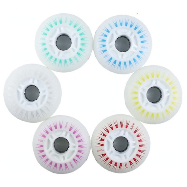 IC 4st Flash Inline Skate Wheels 90a LED-belysning Rullskridskohjul