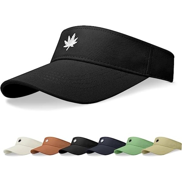 IC Solhatt för kvinnor - Unisex Cap Lönnblad Broderad Justerbar Cap Lämplig för utomhussporter Svart