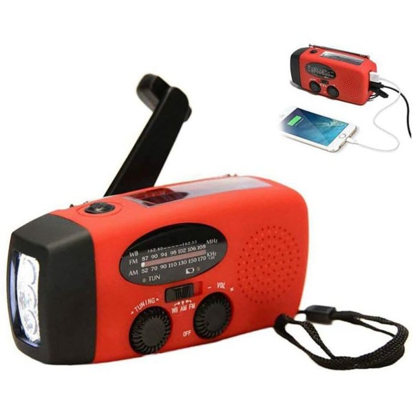 IC Solar Radio Crank Radio Multifunktion Bärbar Utomhus för nödsituationer Med Handvev Led Ficklampa Power Bank