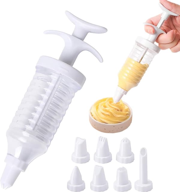 Suuker - Cake Decorating Gun - Reusable - Cake Decorating Set - Piping Nozzles - Icing - Pastry Tip Set - 8 - Nozzles