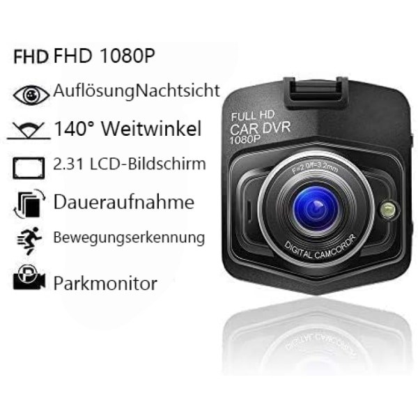 Bil dashcam bil dashcam fram och bak