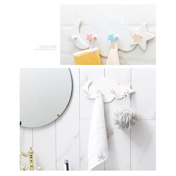 1st 3/4 Wall Hooks Hanging Hook Cloud Hanger Kids Children's Room Decor