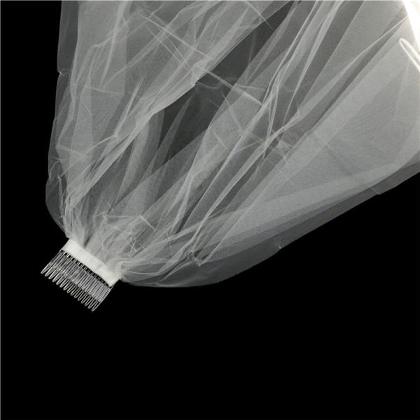 IC To-lags Bryllups Slør Spids Hvid Elfenben Fuglebur Kant Br White onesize