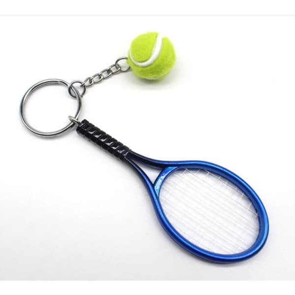 Nyckelring, Mini Tennisracket Nyckelring, Passar Sportbilsnyckelring, Blå IC