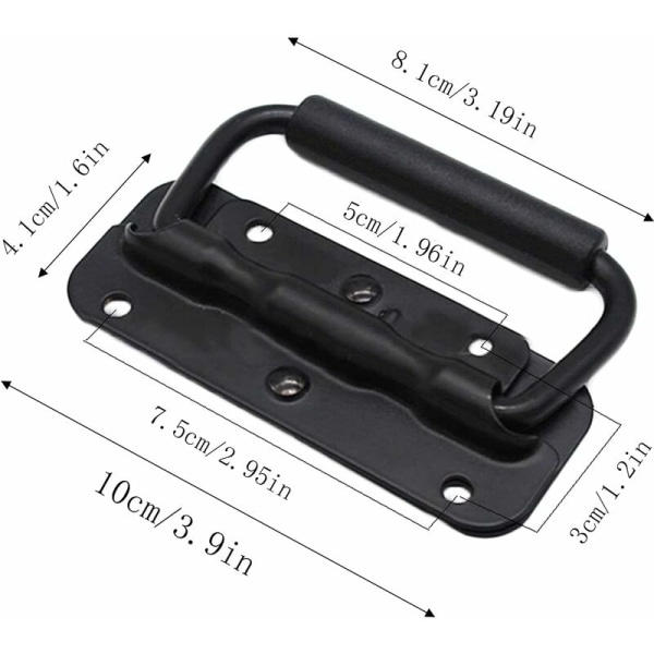 IC 4-pack Flygväskhandtag, Verktygslåda Fjäderhandtag, Dragfjäder Vikbart Handtag, Hopfällbart Handtag, Fjäderlåda Handtag