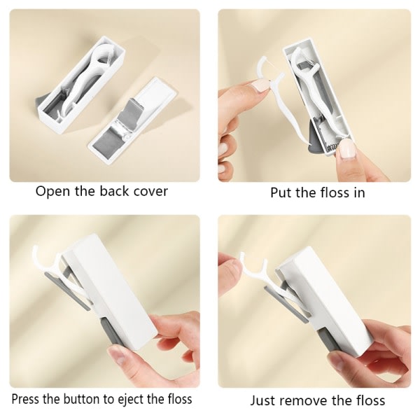 IC Plast Automatisk Bärbar Flosser Förvaringslåda Floss Pick Disp