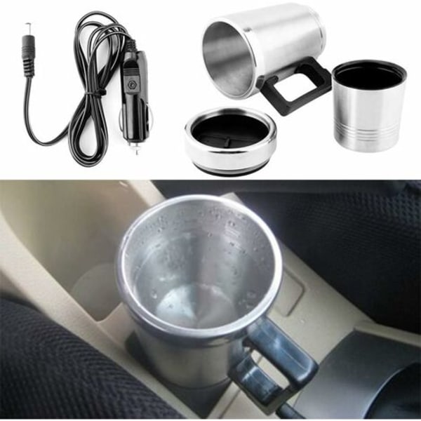 Elektrisk vattenkokare för bil 12v Elektrisk vattenkokare för bil 350ml och 150ml Rostfritt stål Kaffe Te Vattenkopp 12v Dubbelisolerad kopp Bilkokare Bilkokare